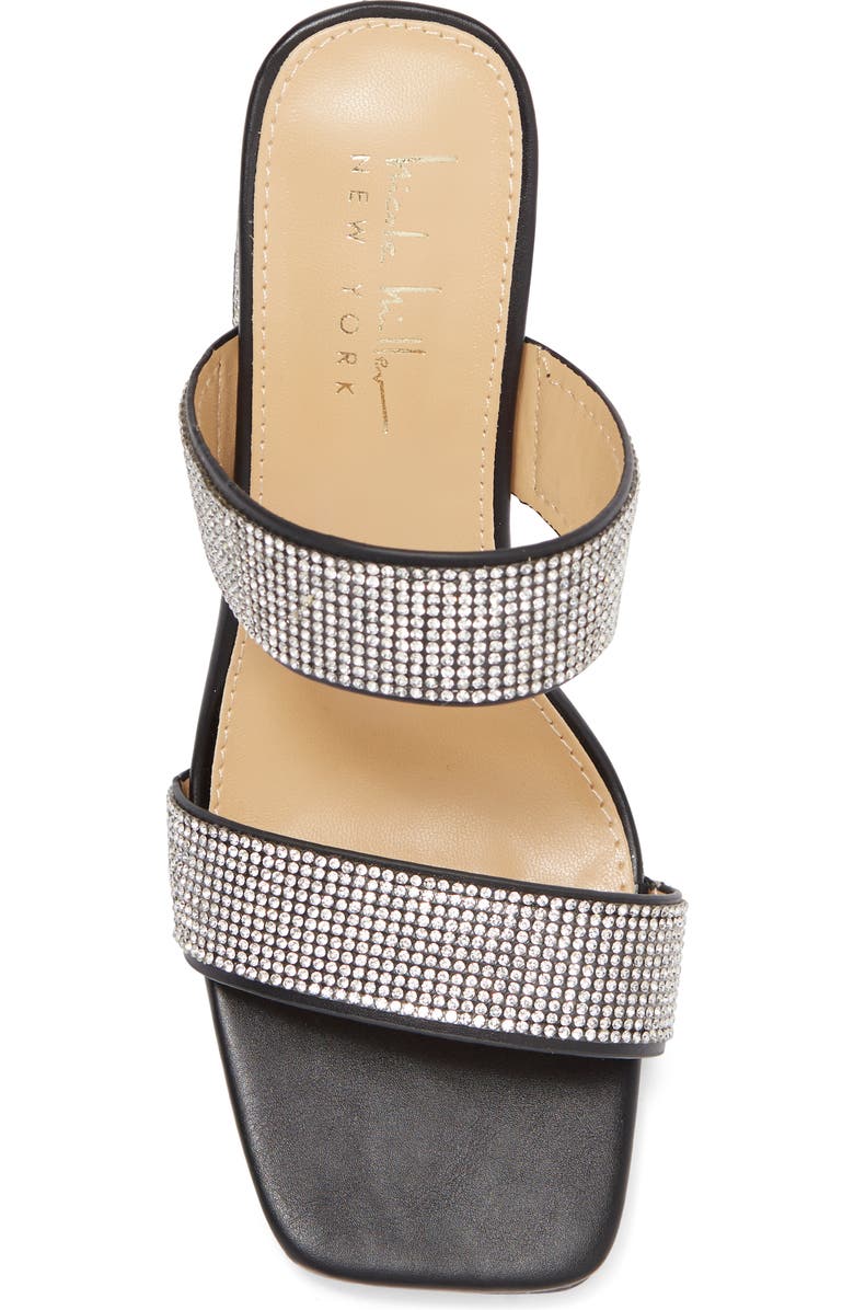 Nicole Miller Tinker Rhinestone Double Band Block Heel Sandal, Alternate, color,