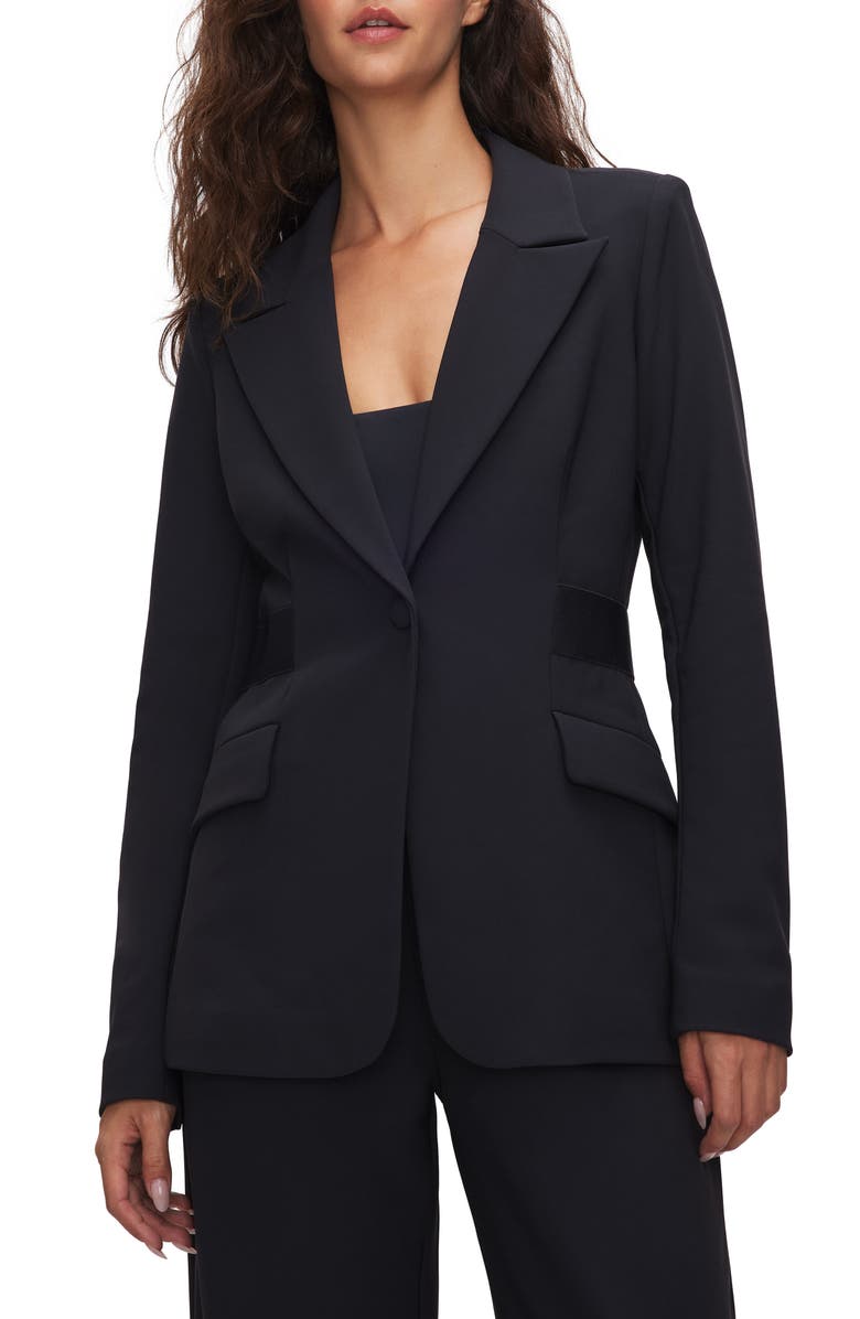 Good American Bonded One-Button Blazer, Main, color, 