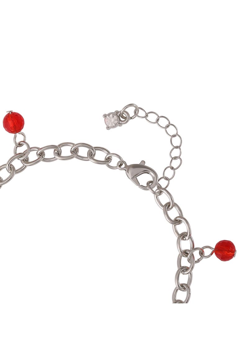 Snoopy Heart Letter Charm Bracelet, Alternate, color, Silver