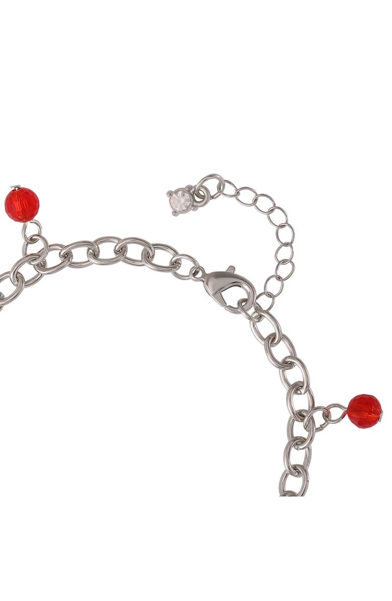 PEANUTS Snoopy Heart Letter Charm Bracelet, Alternate, color, Silver
