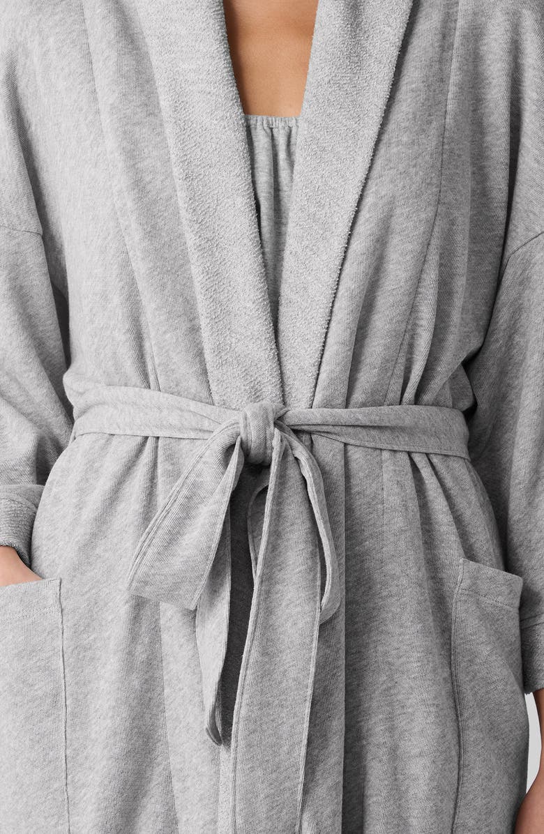 EILEEN FISHER SLEEP Shawl Collar Organic Cotton French Terry Robe, Alternate, color, 