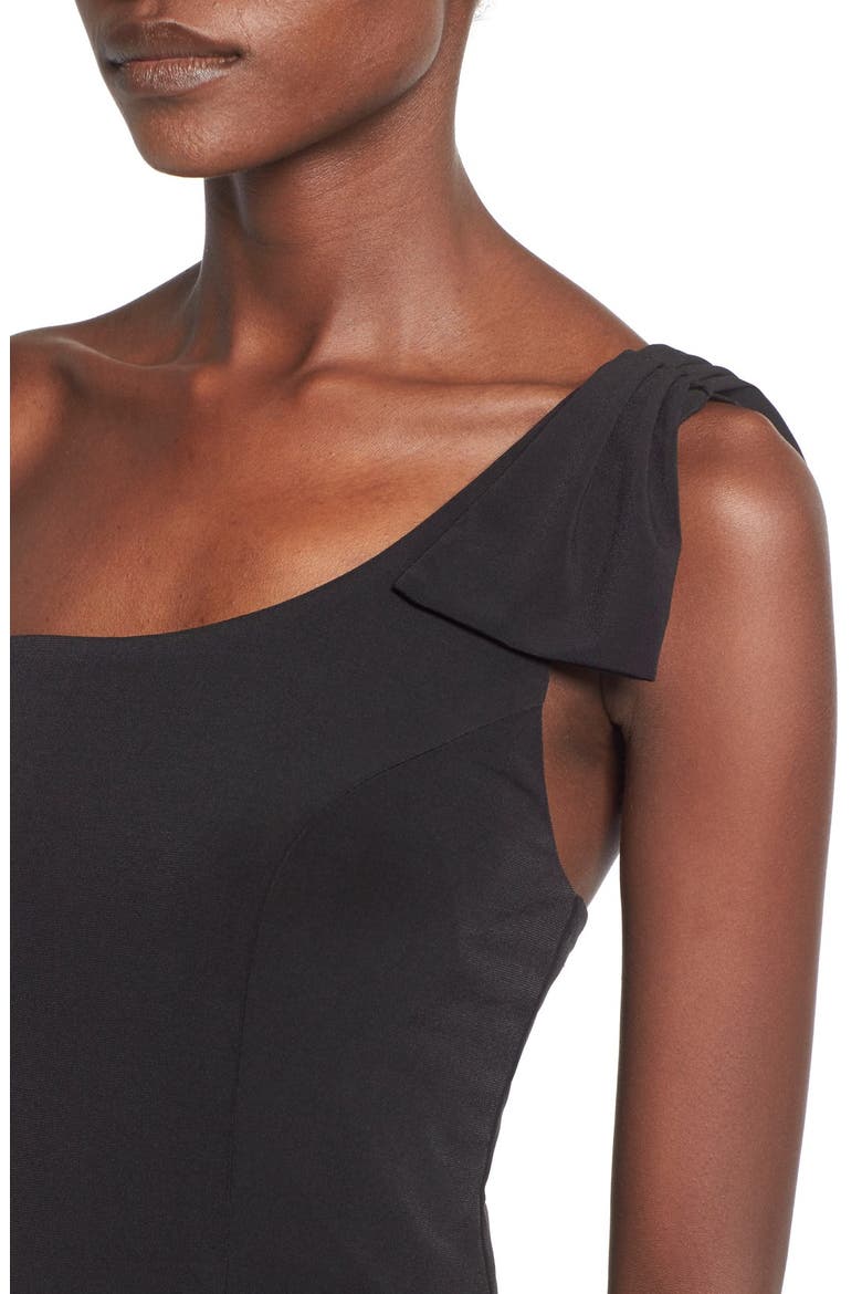 'Kelly' One-Shoulder Gown, Alternate, color, BLACK