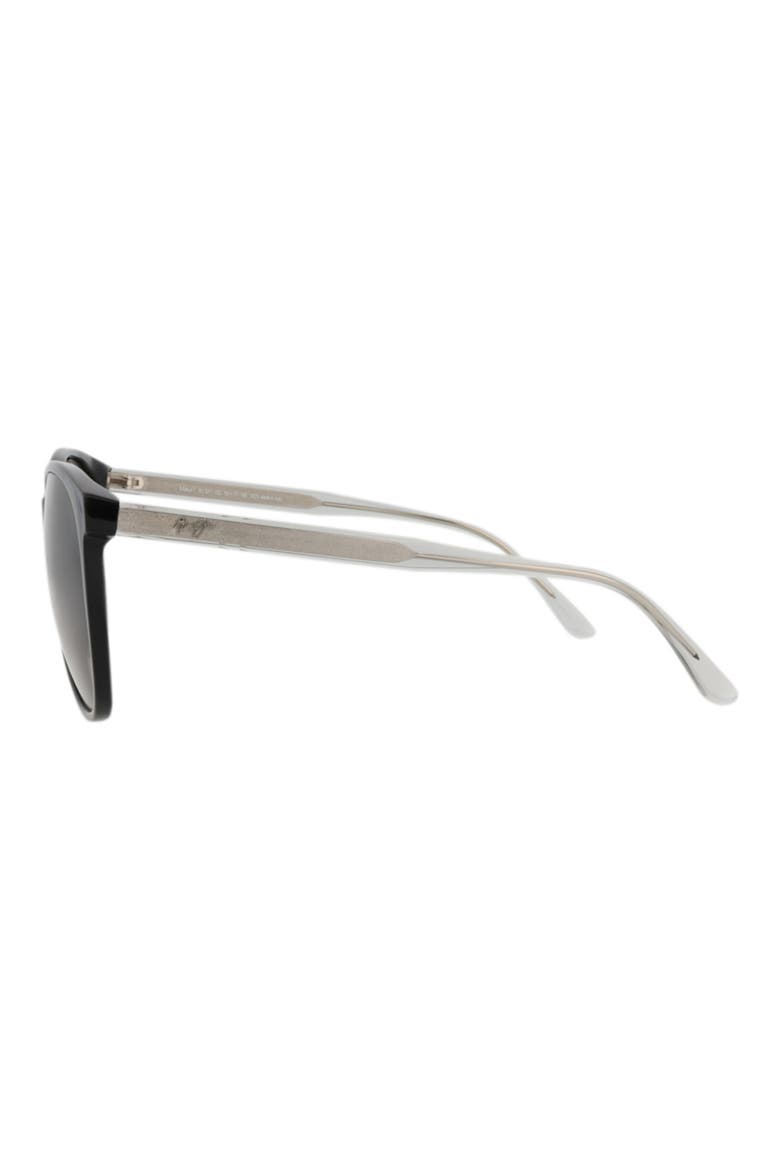 58mm Maui-Gradient Polarized Round Sunglasses, Alternate, color, BLACK GREY GREY