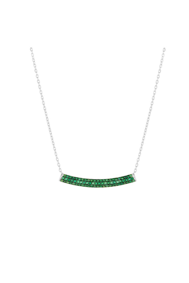 Sterling Silver Concave Bar Necklace - Green, Main, color, Silver