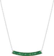 Spero London Sterling Silver Concave Bar Necklace - Green