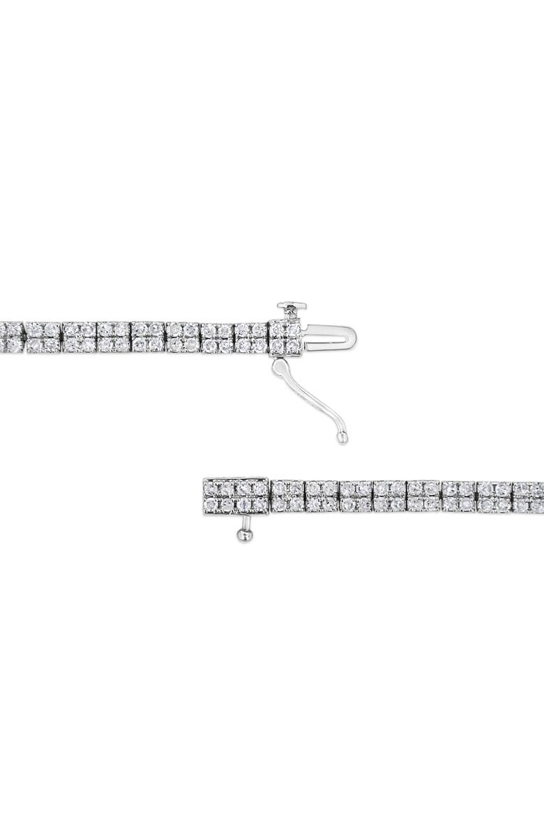 Haus of Brilliance Silver 3.0 Cttw Prong-Set Round Diamond 2 Row Link Tennis Bracelet, Alternate, color, White