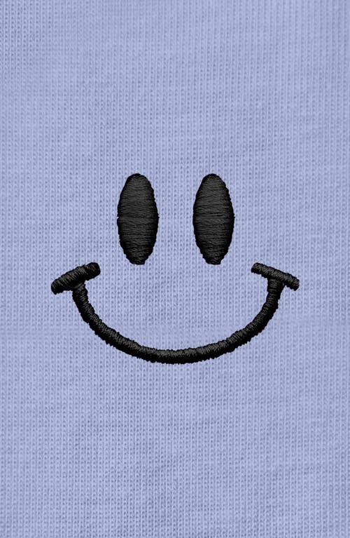 Dalix Smile Face Tee In Lavender Blue