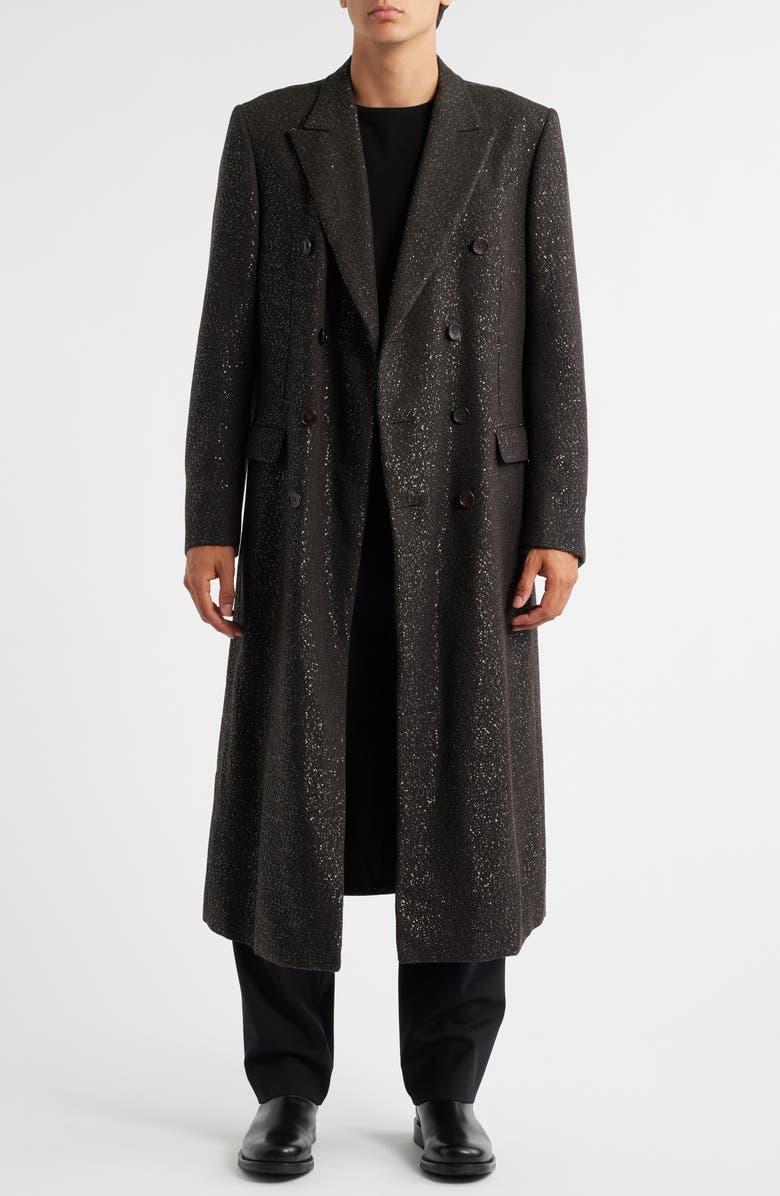TOM FORD Sequined Light Bouclé Double Breasted Topcoat, Main, color, Ecj Chocolate Torte