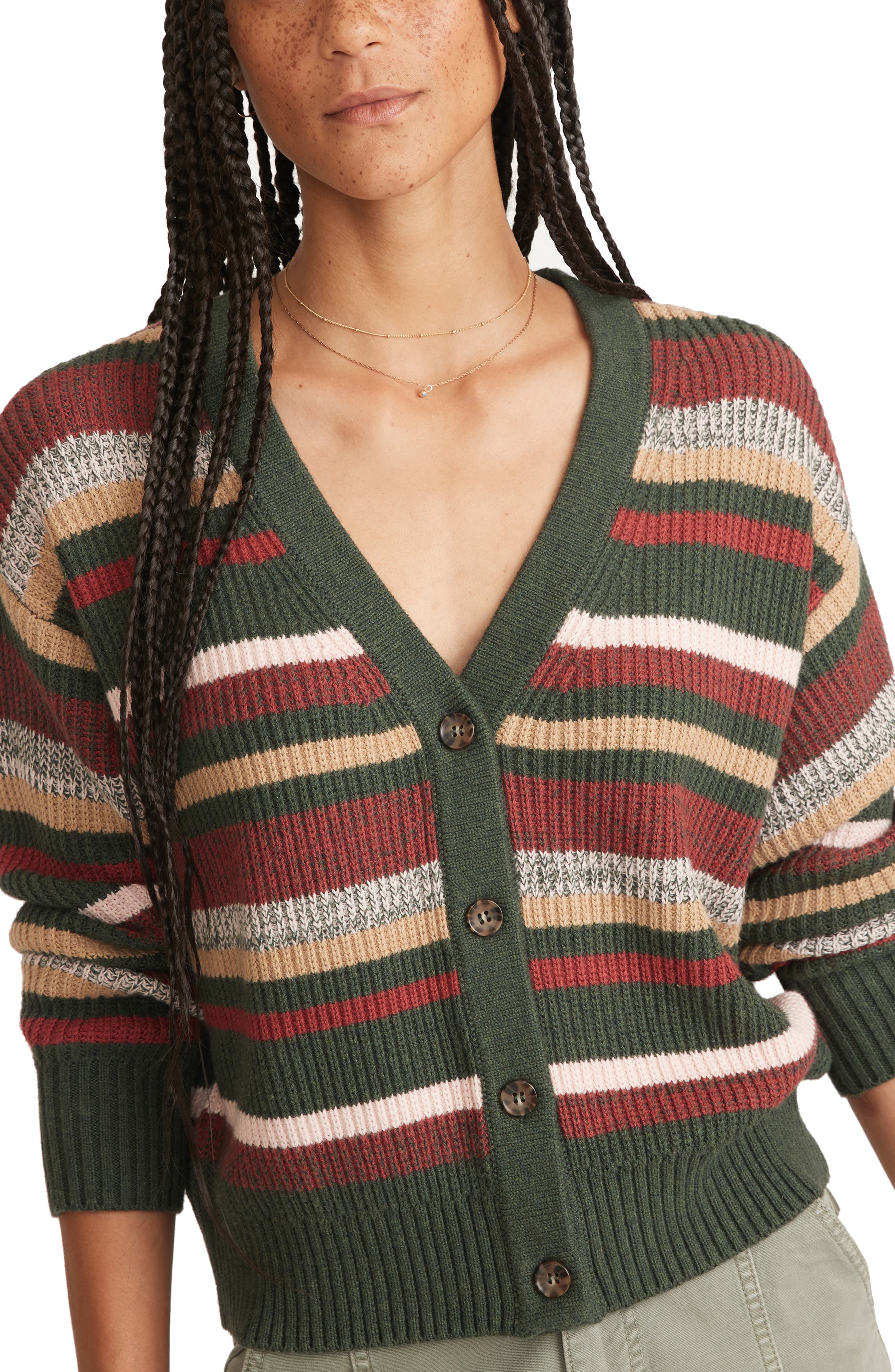 Marine Layer Robin Stripe Crop Cardigan