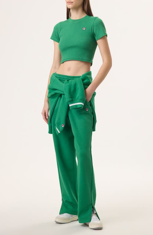 Fila X Hailey Stretch Cotton Rib Baby Tee In Green