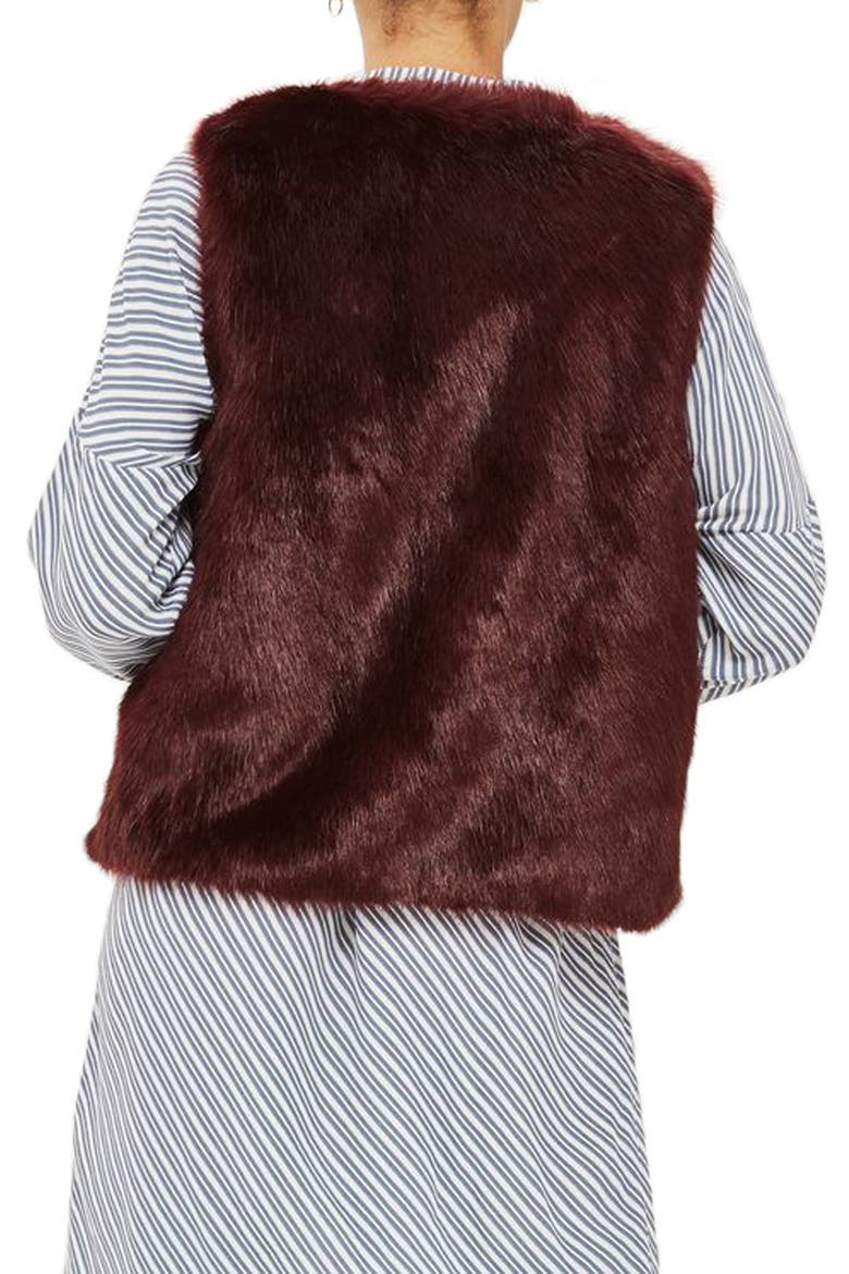 Clair Faux Fur Vest, Alternate, color, GREY