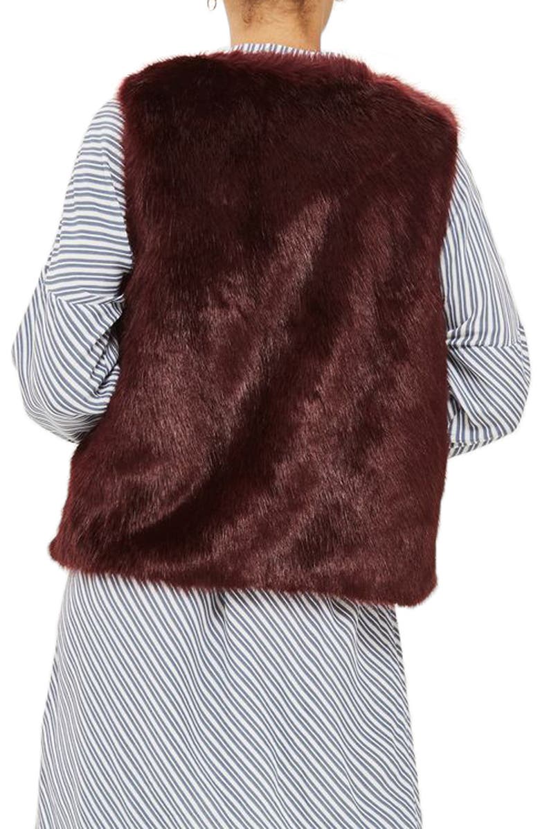 Topshop Clair Faux Fur Vest, Alternate, color,