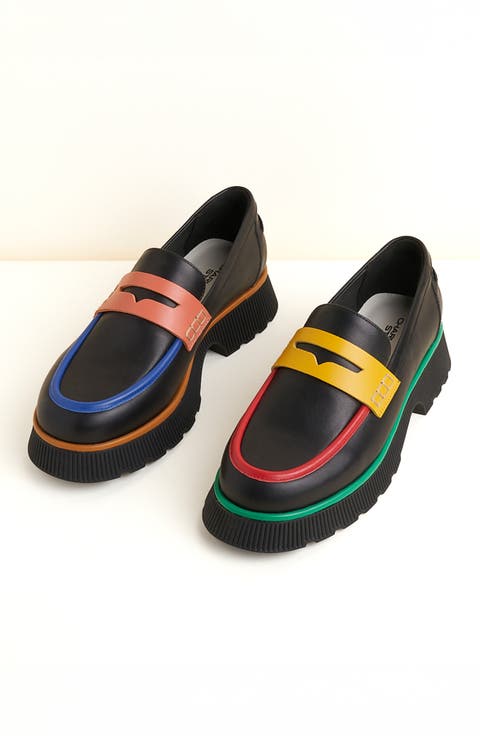 Adam Mismatched Lug Sole Penny Loafer