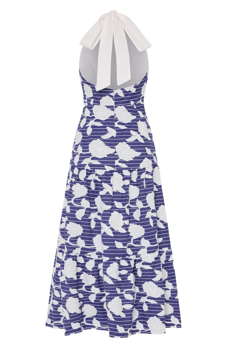 Milly Hayden Floral Embroidered Halter Midi Dress, Alternate, color, 