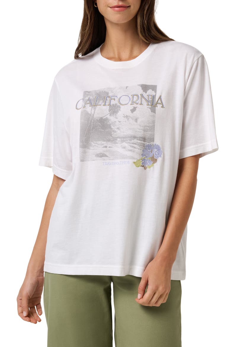 California Boyfriend Graphic T-Shirt, Main, color, BRIGHT WHITE