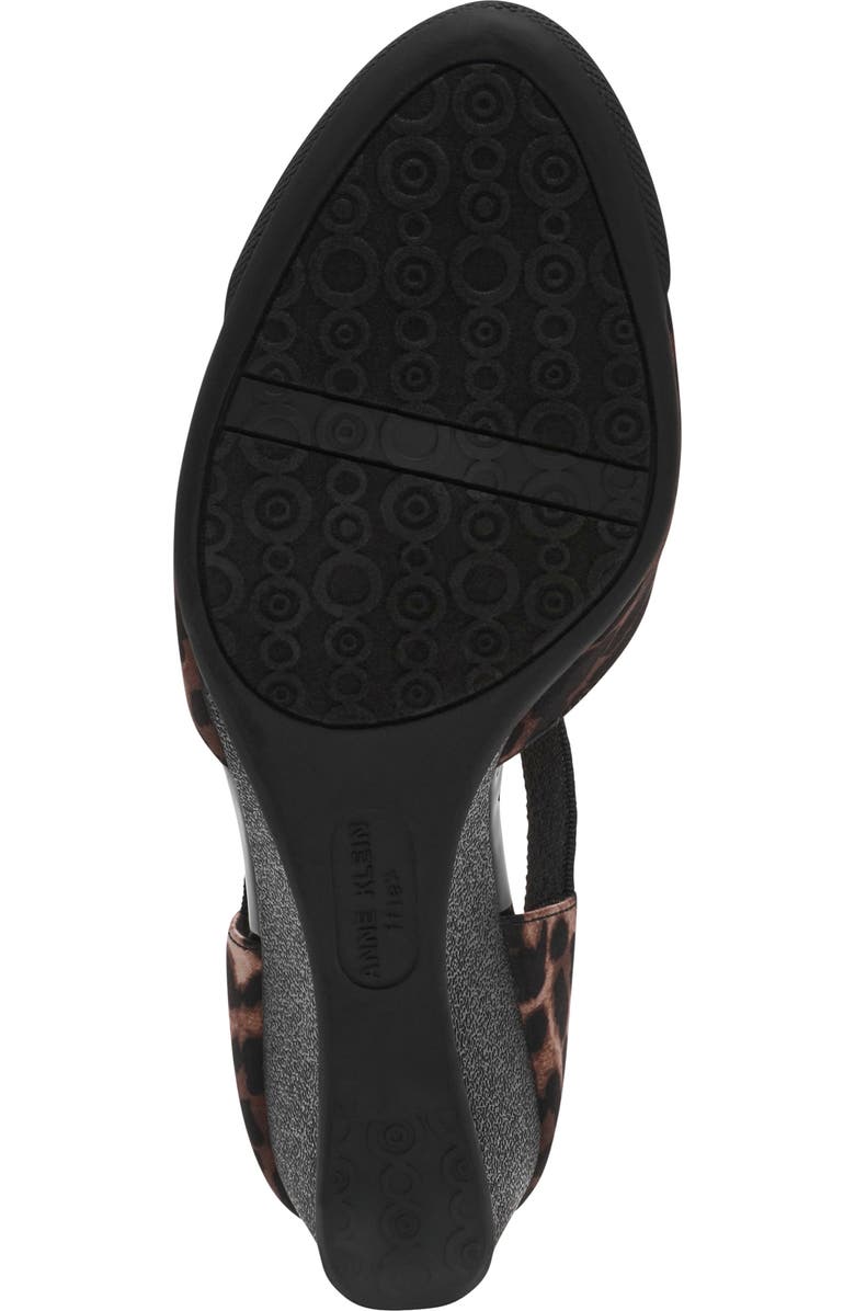 Anne Klein Tiffany Ankle Strap Wedge Pump, Alternate, color, Leopard Satin