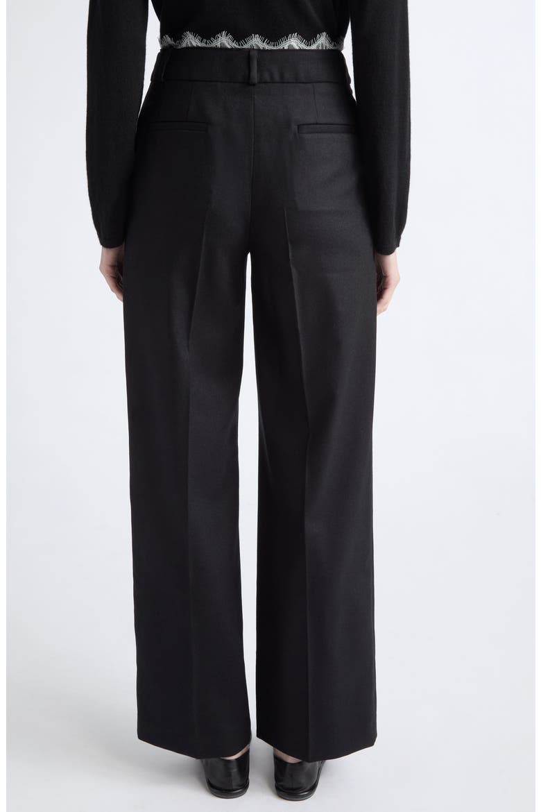 Saul Lace Trim Stretch Wool & Cashmere Pants, Alternate, color, BLACK/ IVORY