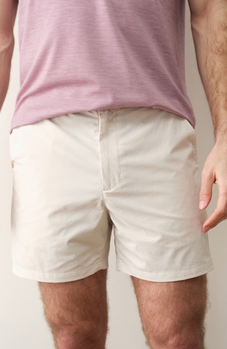 Marine Layer High Five 5-Inch Flat Front Chino Shorts, Alternate, color, Stone