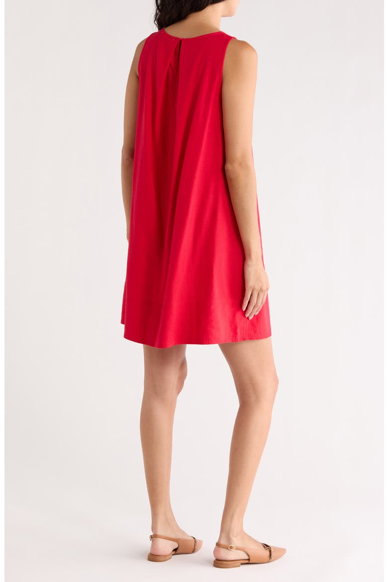 Linen Blend Shift Minidress, Alternate, color, CHERRY