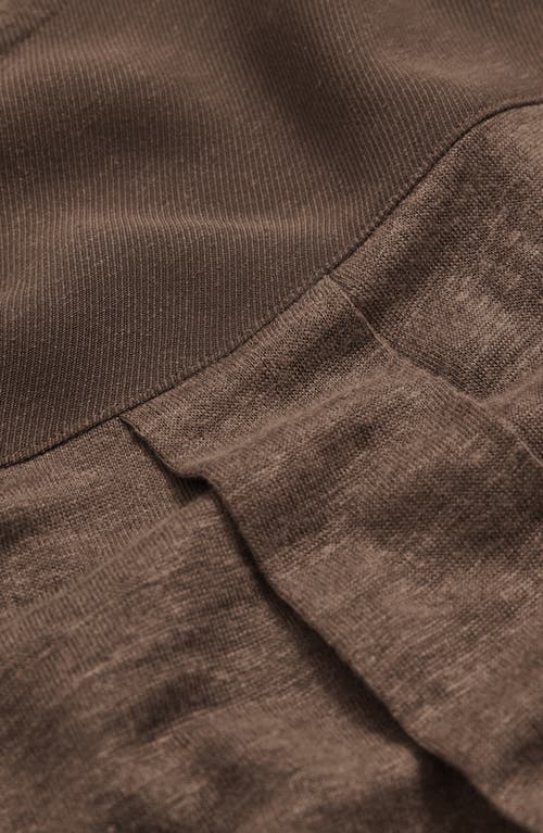 Reiss Ember Linen T-shirt In Brown