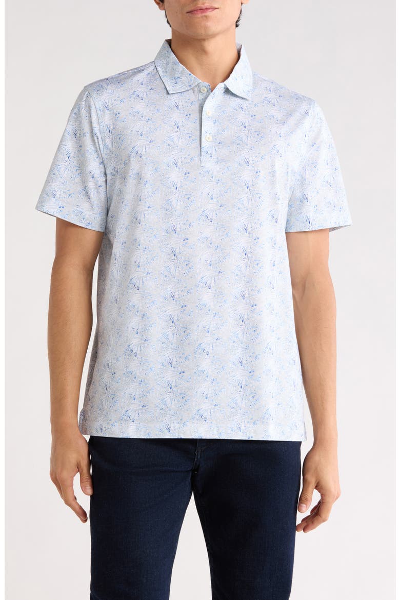 Print Cotton Knit Polo, Main, color, SAND