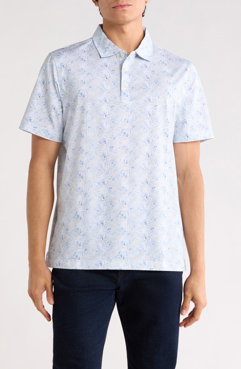 Bugatchi Print Cotton Knit Polo, Main, color, Sand
