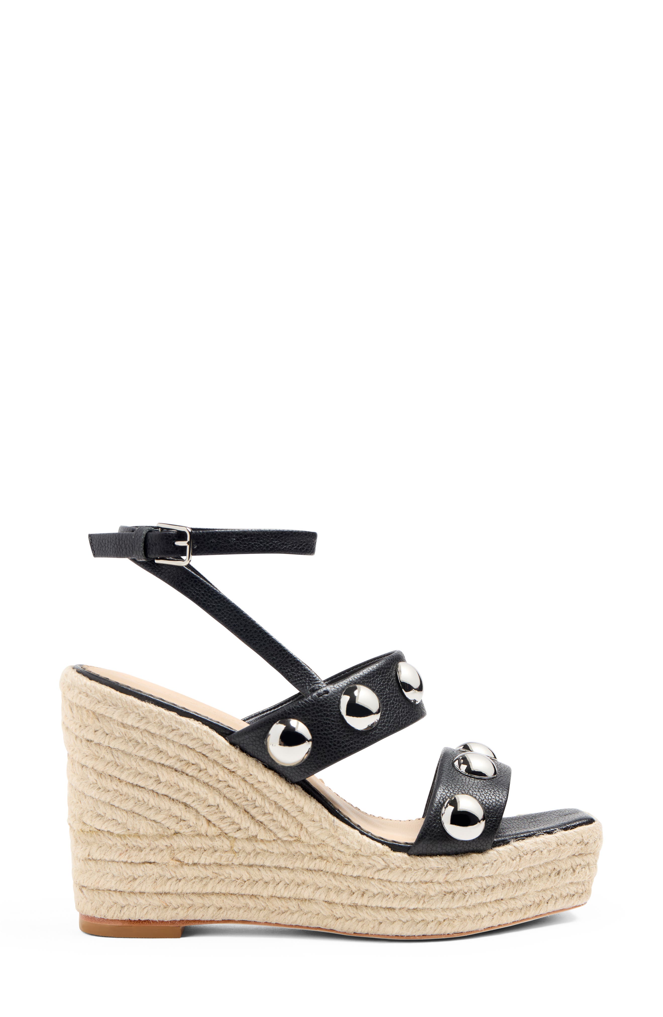 Cinq à Sept Georgia Studded Espadrille Ankle Strap Platform Wedge Sandal, Alternate, color, 