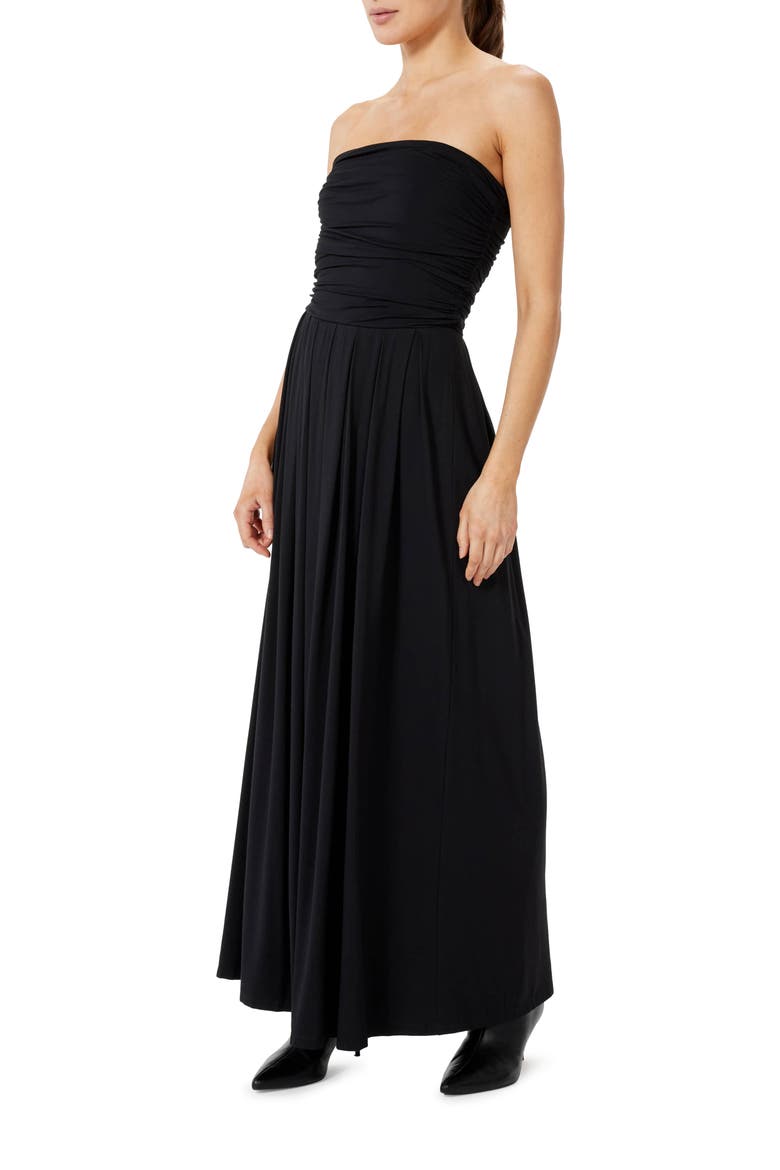 Dionne Strapless Maxi Dress, Alternate, color, BLACK