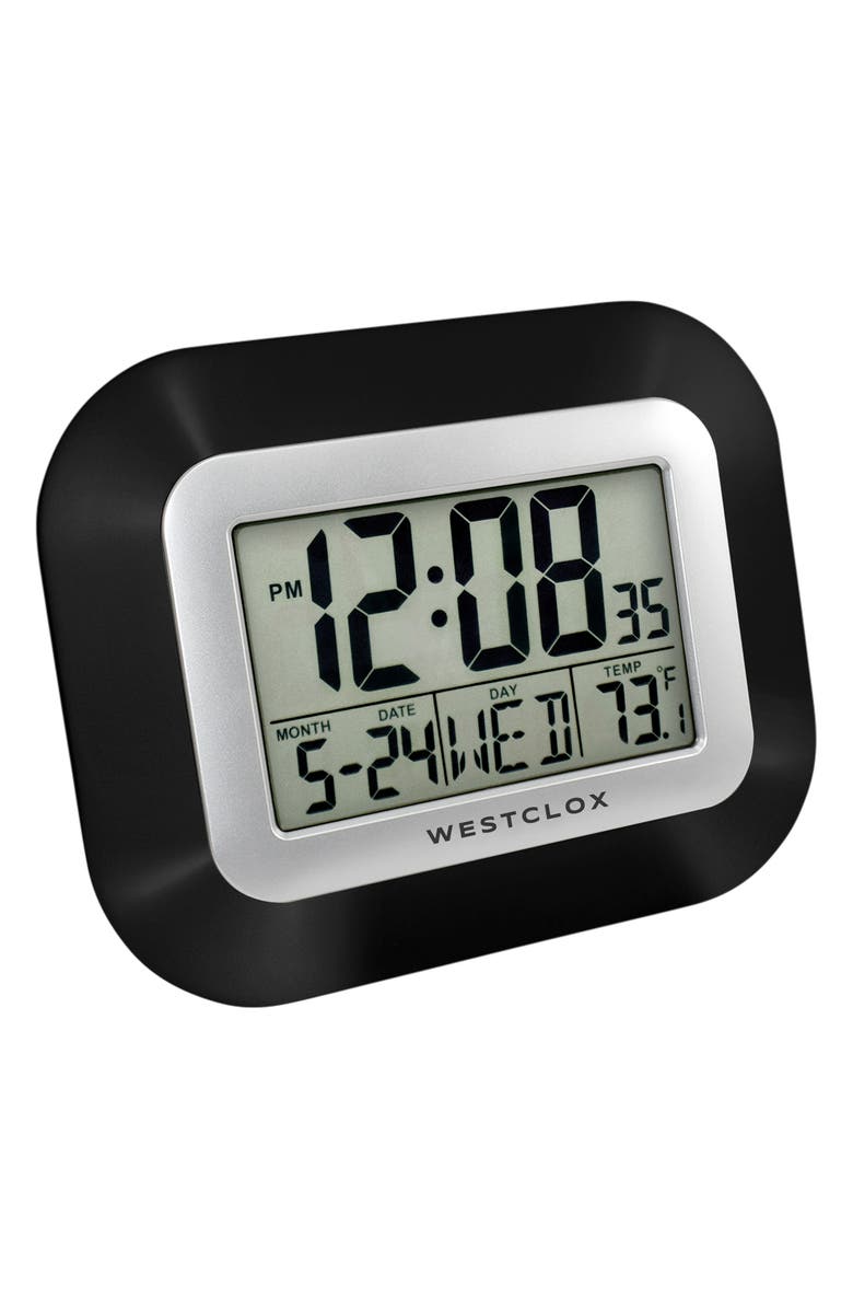 Westclox Digital LCD Wall Clock, Alternate, color, Black
