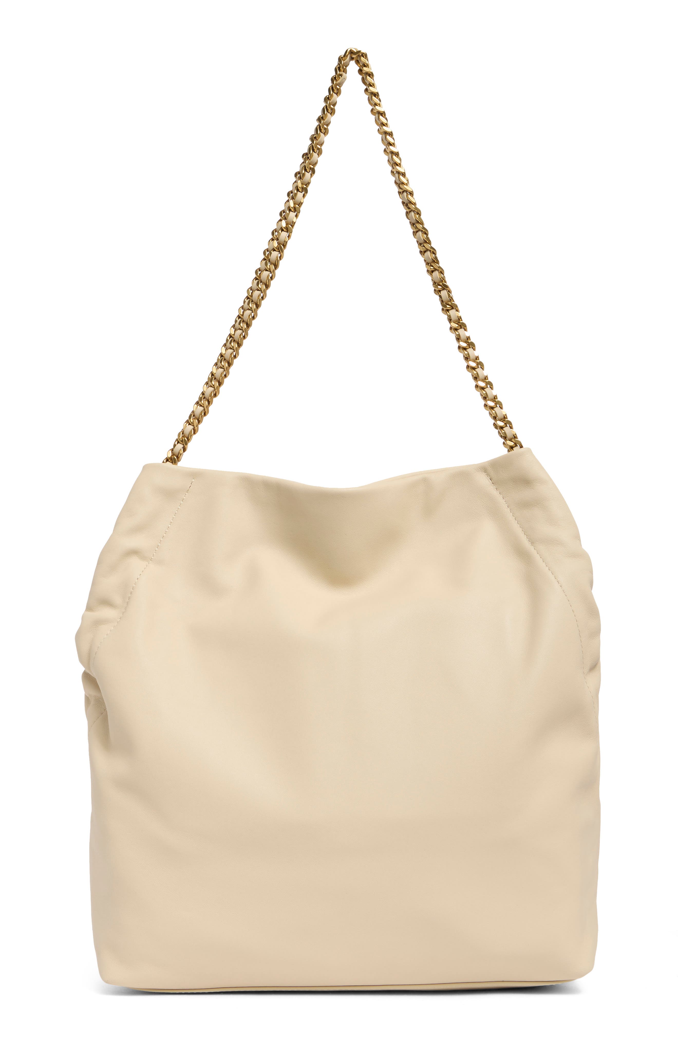 Veronica Beard Slouch Leather Shoulder Bag, Alternate, color, Ivory