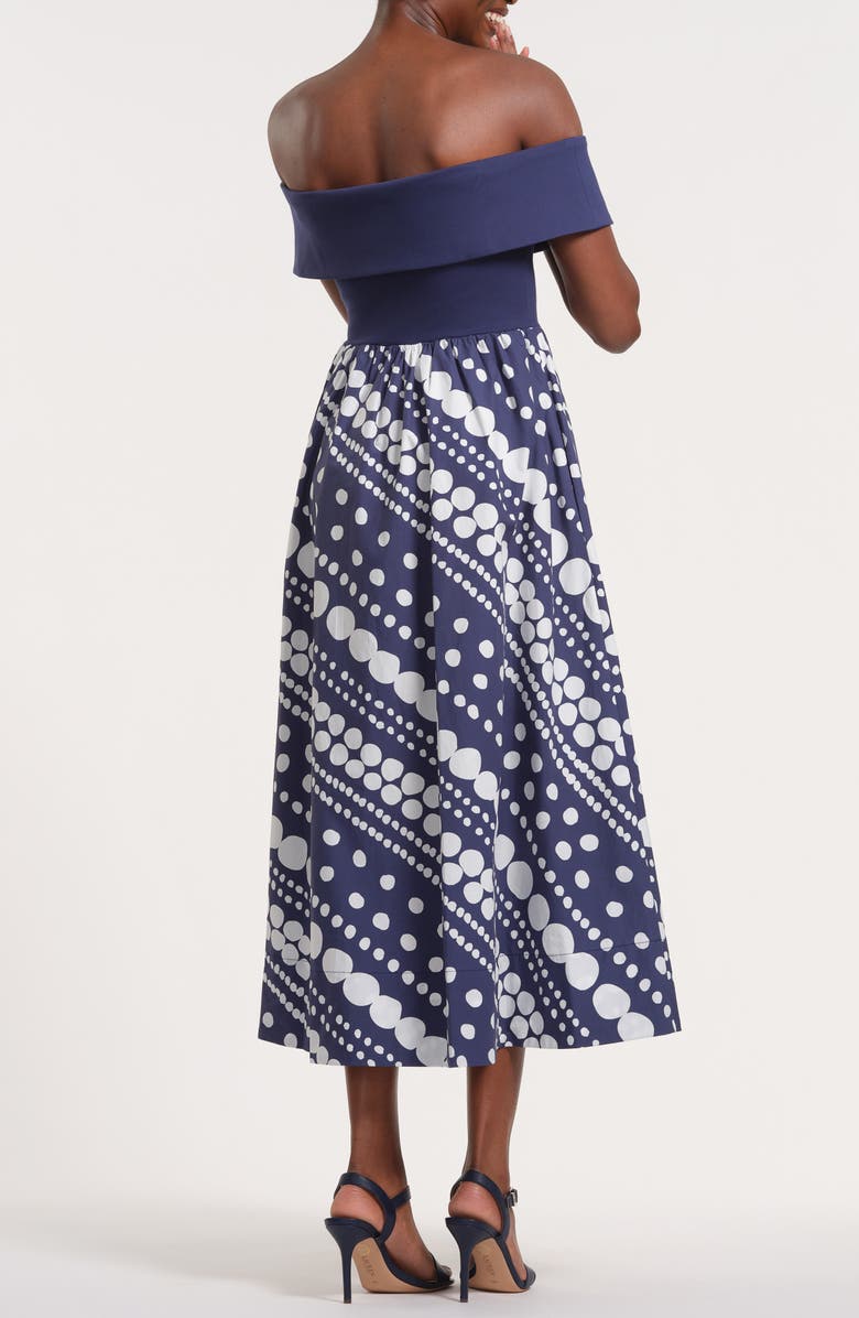 Isaac Mizrahi New York Off the Shoulder Midi Dress, Alternate, color, 