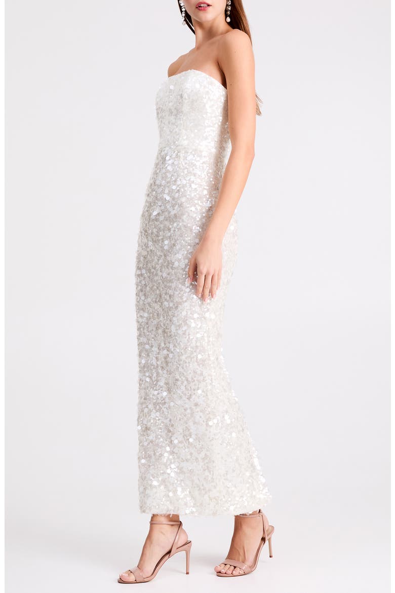Leslie Sequin Column Gown, Alternate, color, OFF WHITE