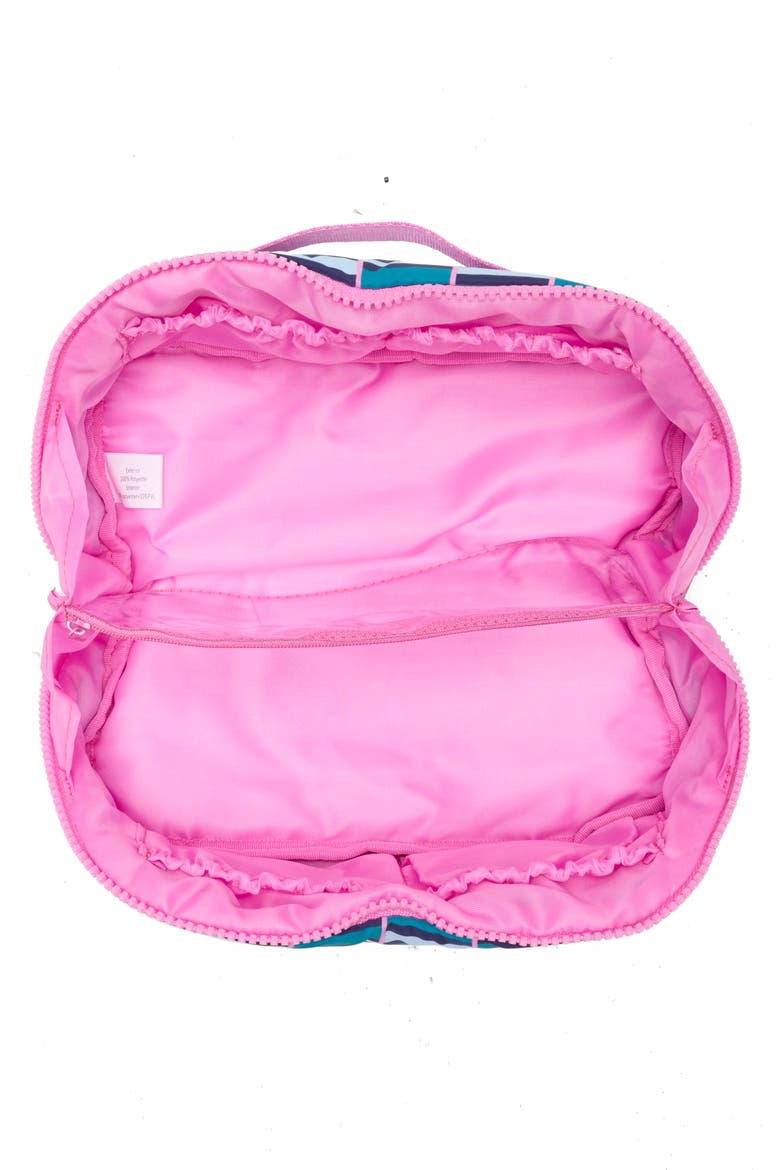 Khatie Large Cosmetic Case, Alternate, color, TEAL/ PINK