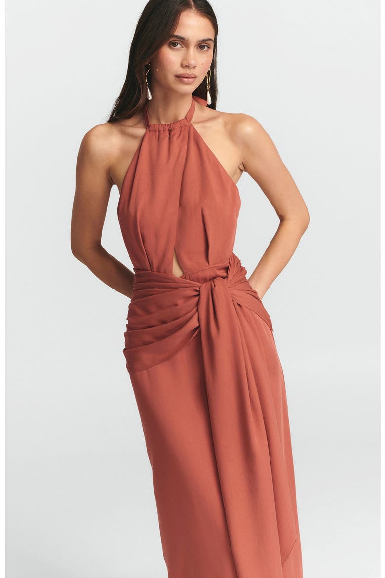 Nessie Midi Dress, Alternate, color, Indian Red