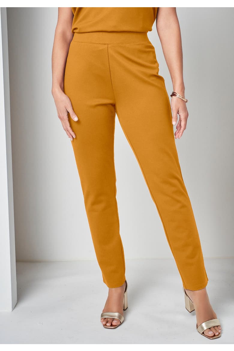 3 Piece Ponte Pant Set, Alternate, color, RICH GOLD
