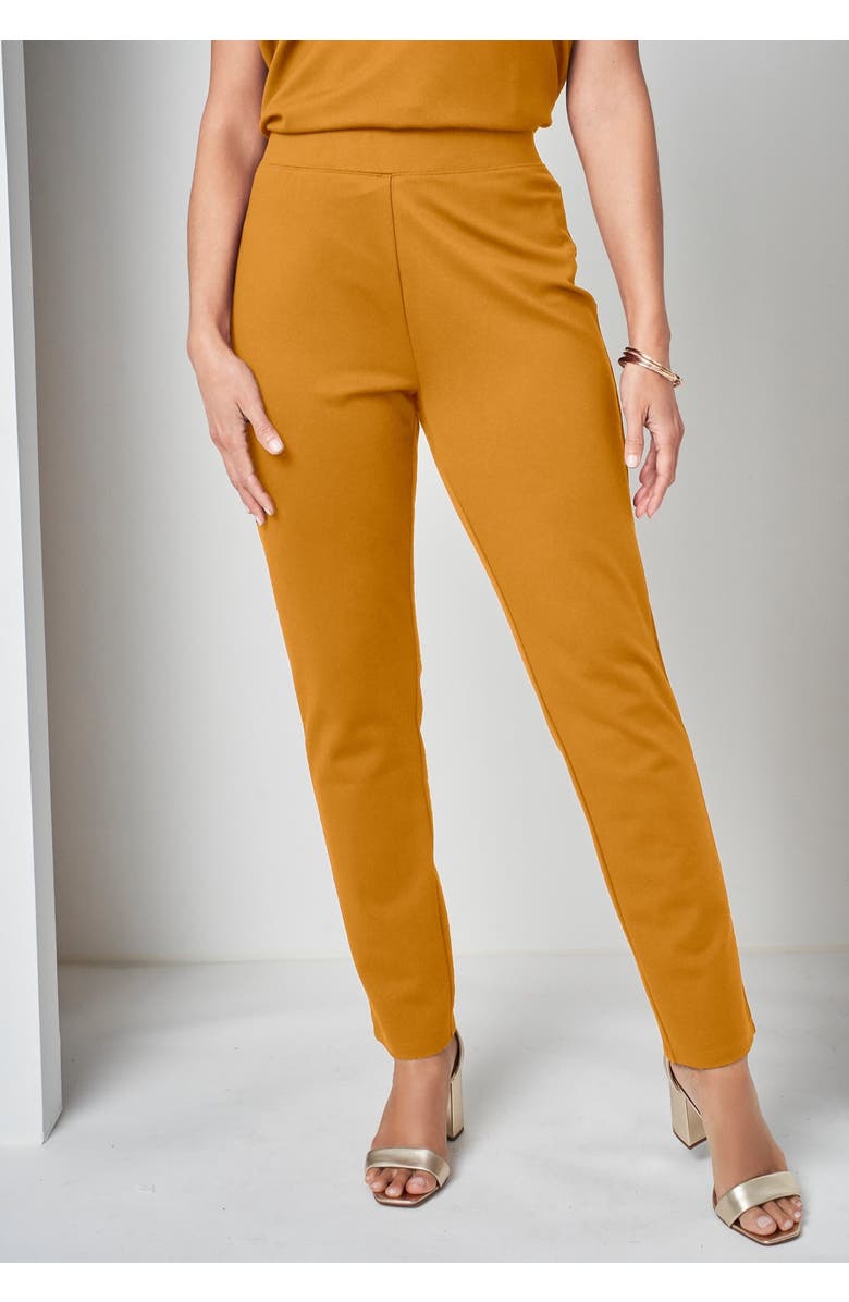 Jessica London 3 Piece Ponte Pant Set, Alternate, color, Rich Gold