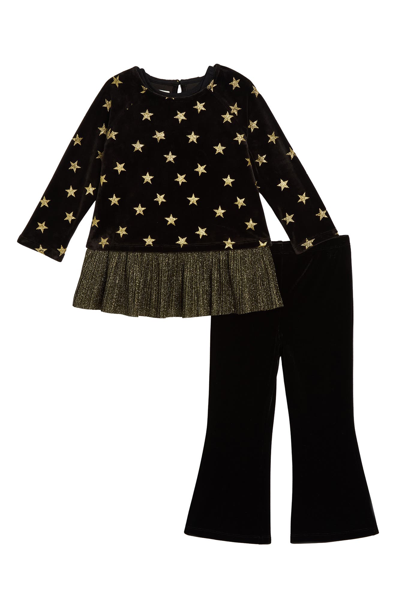 Pippa & Julie Kids' Camilla Stars Velvet Top, Tank & Pants Set