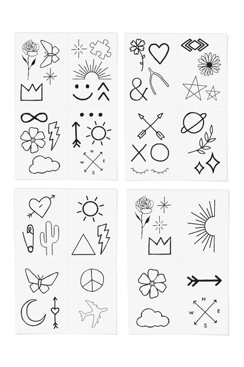The Doodle Pack Temporary Tattoos, Alternate, color, DOODLE