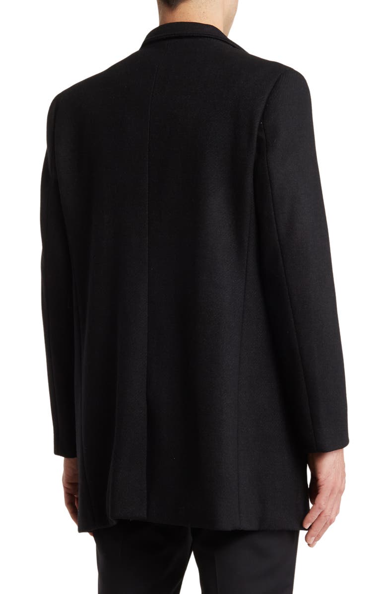 Hart Schaffner Marx Genoa Wool Blend Twill Coat, Alternate, color, Black Twill