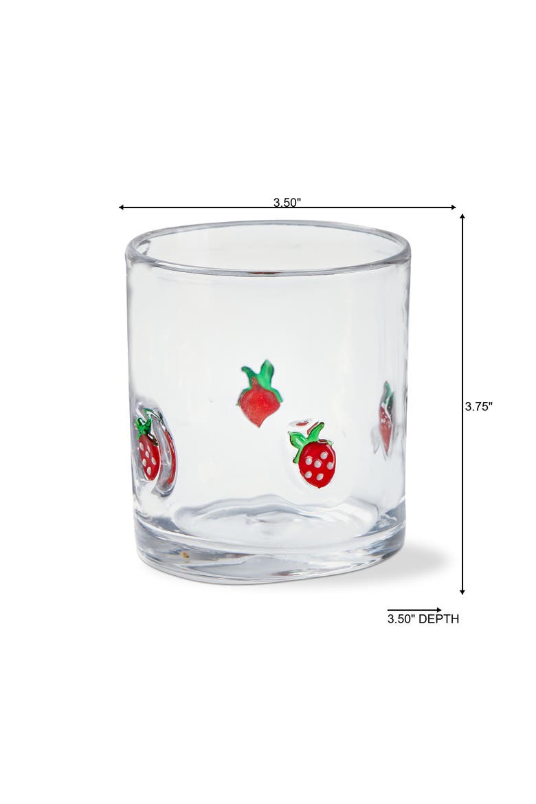 Strawberry Dof Glass Red Glass Summer, Alternate, color, Red