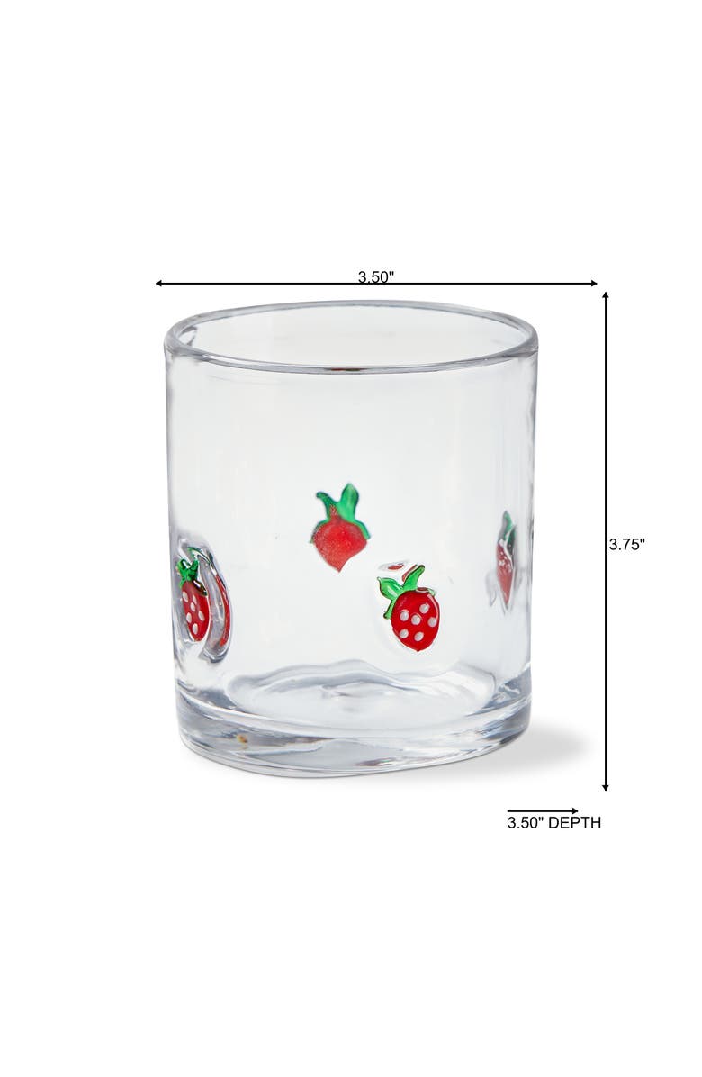 tag Strawberry Dof Glass Red Glass Summer, Alternate, color, Red