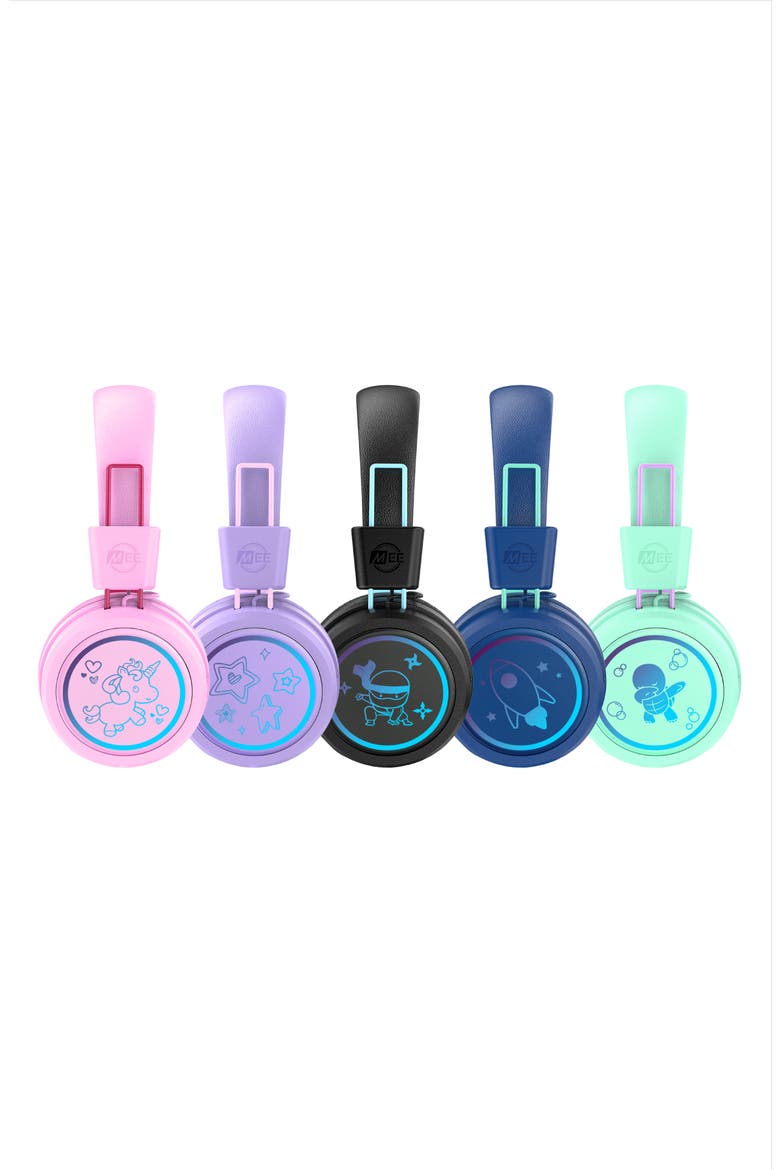 KidJamz KJ55BT (2 Pack) Bluetooth Wireless Headphones for Kids w/ LED Lights, Alternate, color, Black/Lavender