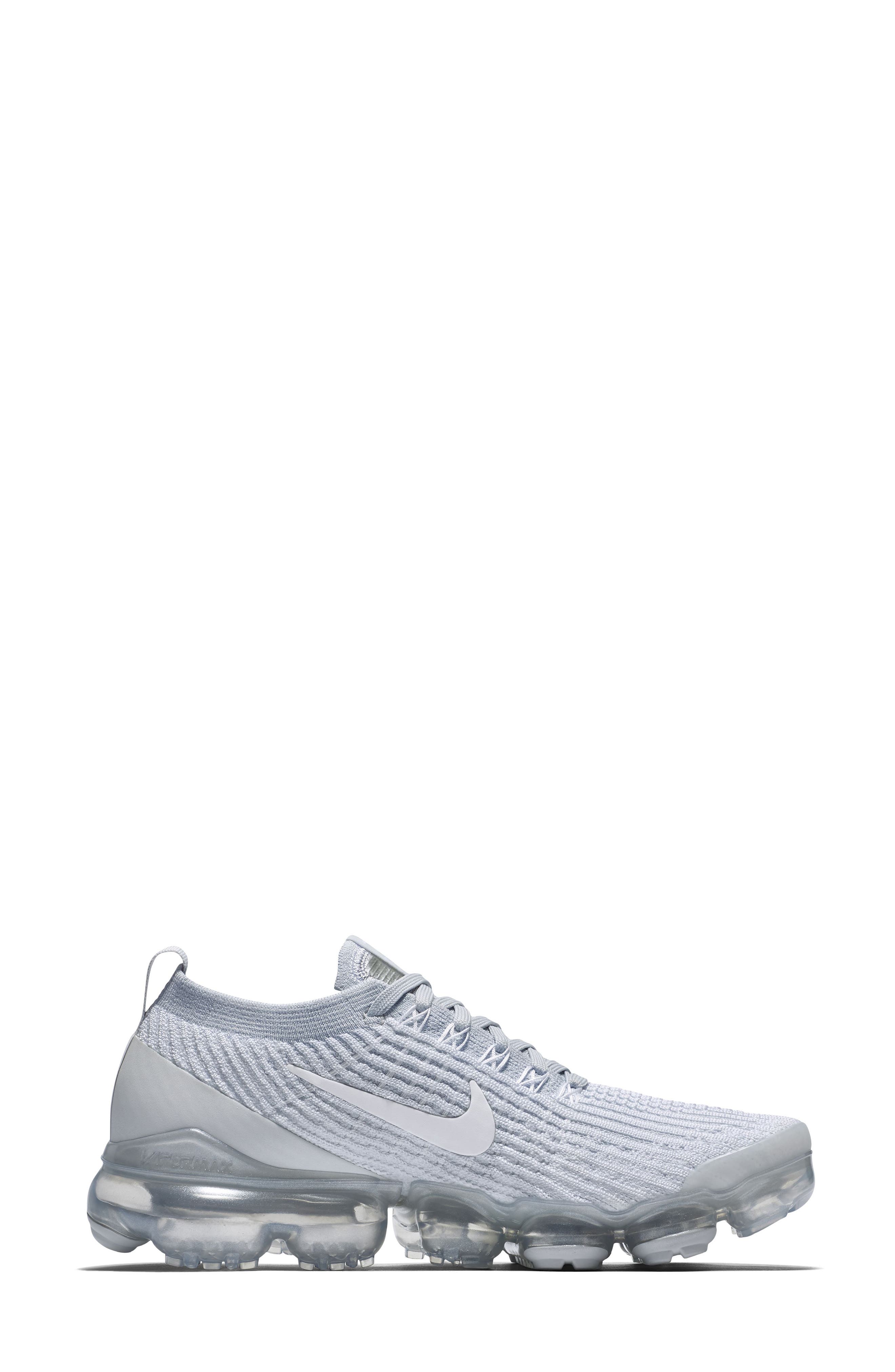 Air VaporMax Flyknit 3 Sneaker, Alternate, color, WHITE/ WHITE/ PURE PLATINUM