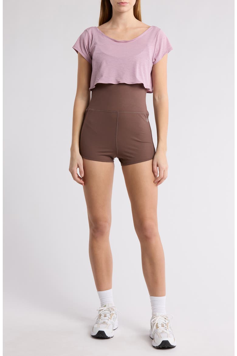 Twist & Shout Romper, Main, color, BROWN