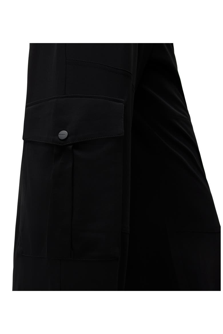 Carissa Drawstring Cotton Cargo Pants, Alternate, color, BLACK