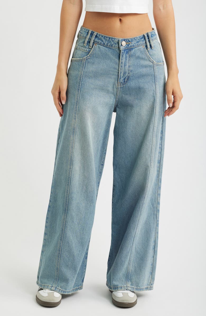 YMI Relaxed Extra Baggy Wide Leg Jeans, Main, color, Medium Blue