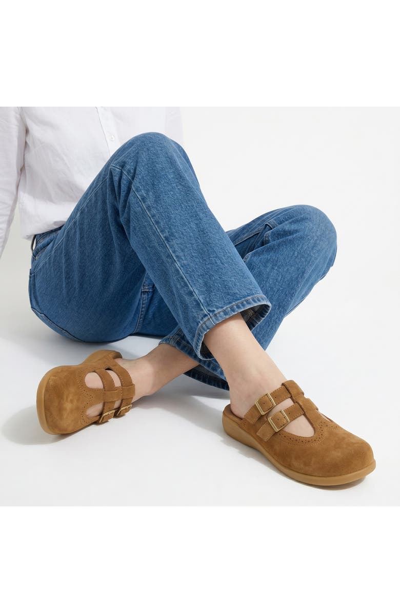 Hot Chocolate Design Camel Suede Women's Mary Jane Clogs, Alternate, color, Camel