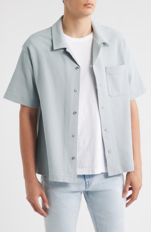 Frame Relaxed Jacquard Camp Shirt In Blue