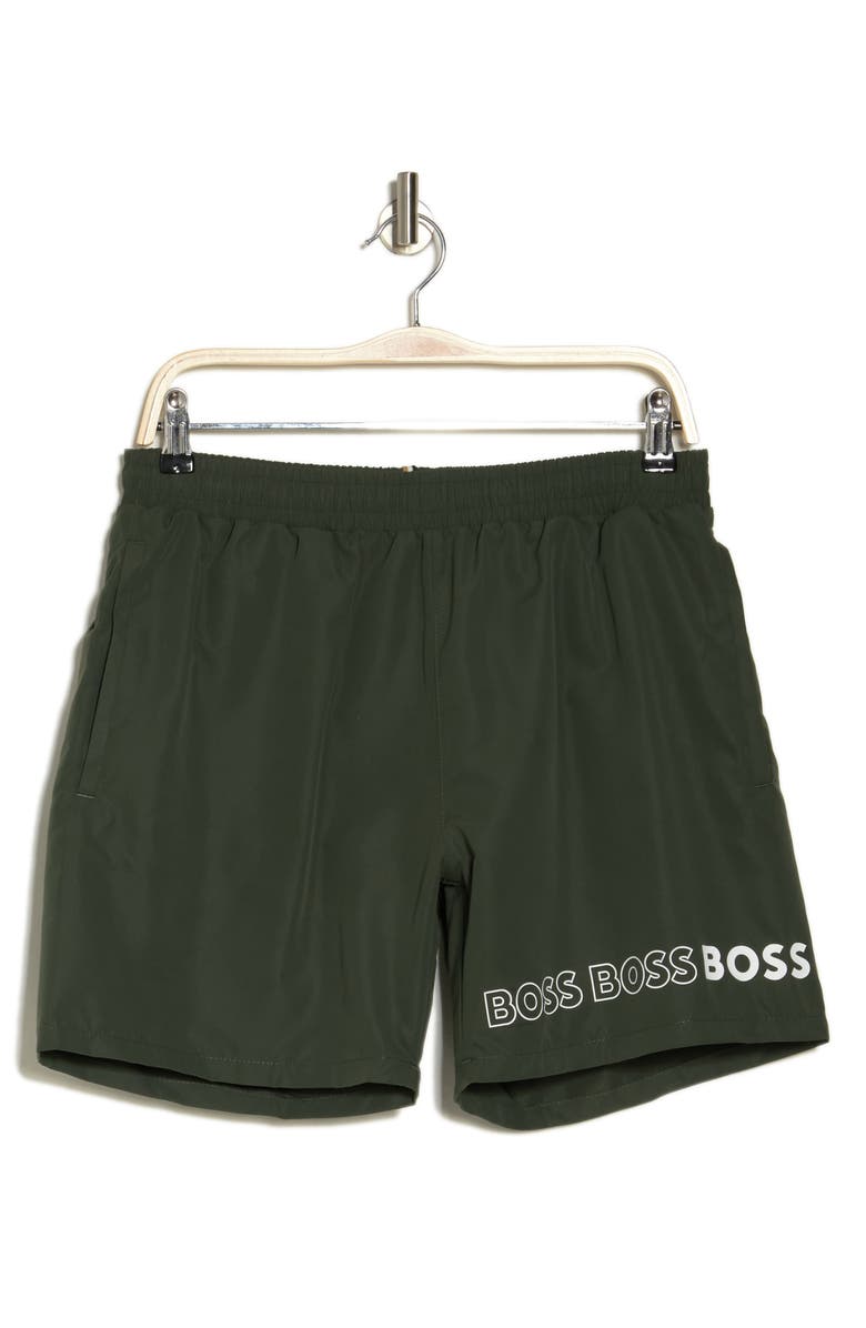 BOSS Recycled Polyester Dolphin Shorts, Alternate, color,