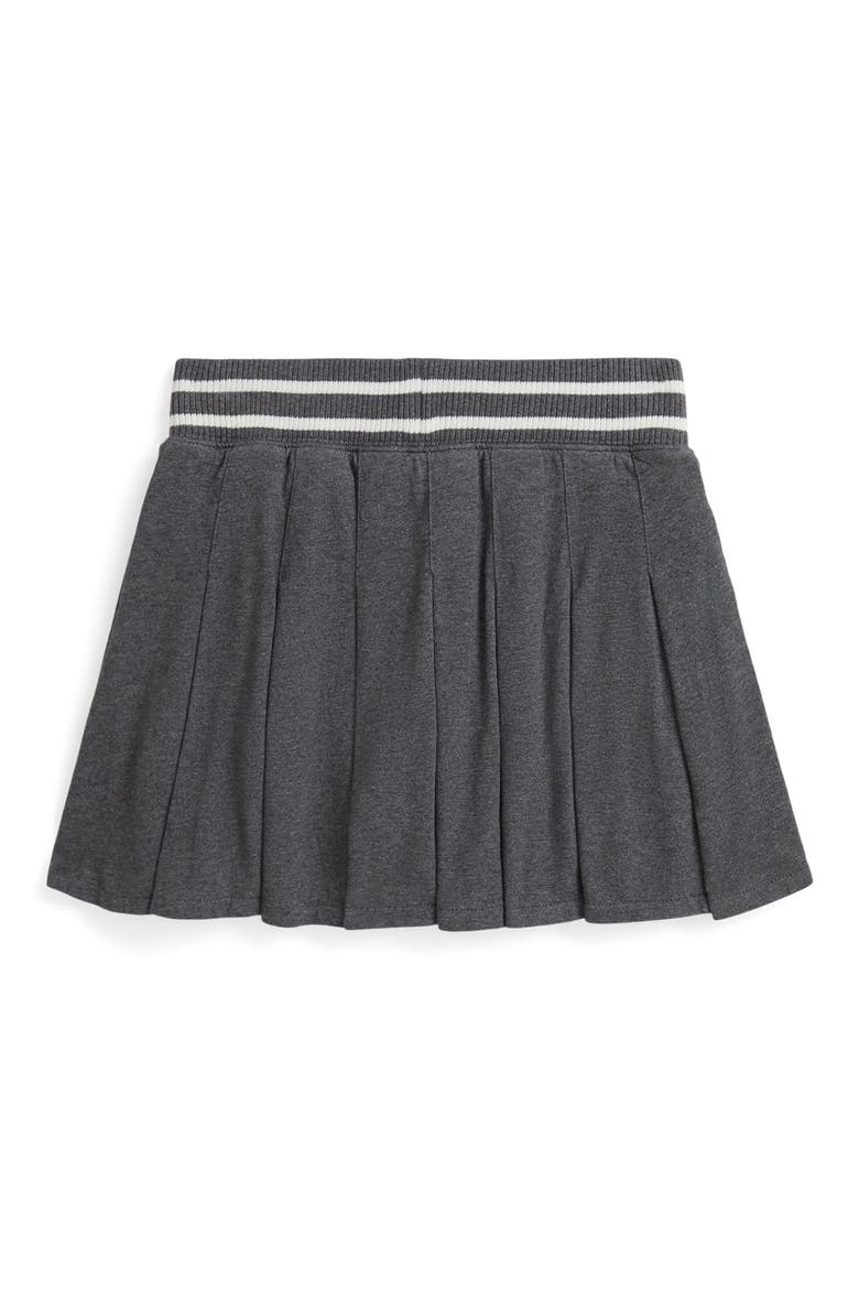 Kids' Pleated Cotton Skort, Alternate, color, MEDIUM FLANNEL HEATHER